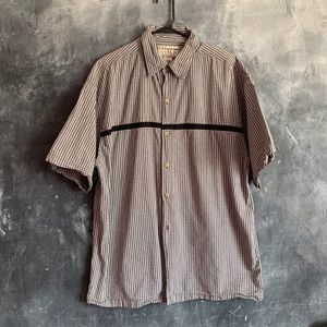 Black and White Striped Button Up